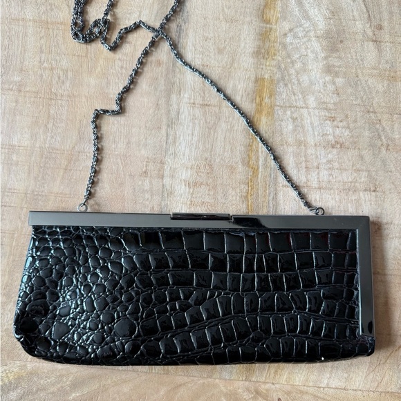 Cache Black Crocodile-Embossed Clutch - Picture 8 of 8
